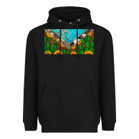 Black cactus sunflower cowhide and turquoise license plate Heavyweight Hoodie - Artiststas