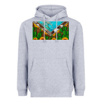 Heather Grey cactus sunflower cowhide and turquoise license plate Heavyweight Hoodie - Artiststas