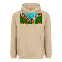 Mushroom cactus sunflower cowhide and turquoise license plate Heavyweight Hoodie - Artiststas