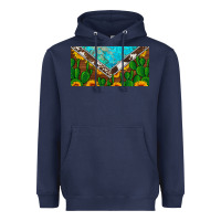Navy cactus sunflower cowhide and turquoise license plate Heavyweight Hoodie - Artiststas