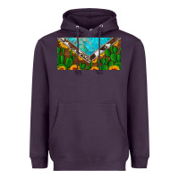 Plum cactus sunflower cowhide and turquoise license plate Heavyweight Hoodie - Artiststas