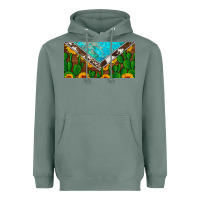 Sage cactus sunflower cowhide and turquoise license plate Heavyweight Hoodie - Artiststas