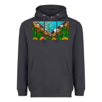 Smoke cactus sunflower cowhide and turquoise license plate Heavyweight Hoodie - Artiststas