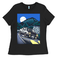 Black initial d poster hipster Ladies Tee - ArtChic