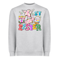 Heather Grey My 1st Easter Heavyweight Sweatshirt - CowhideDigitalArt