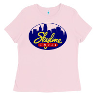 Bubblegum Pink skyline chili Ladies Tee - ArtChic