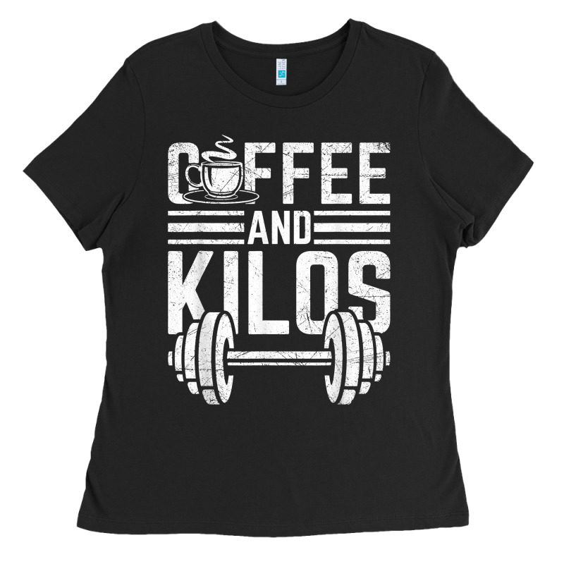Coffee And Kilos Weightlifting Gift Ladies Tee by ArtChic | Teevron