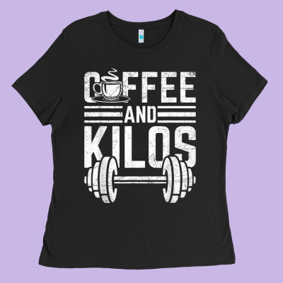 Coffee And Kilos Weightlifting Gift Ladies Tee Designed By Artchic