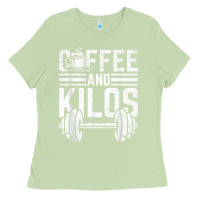 Matcha Coffee And Kilos Weightlifting Gift Ladies Tee - ArtChic