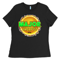 Black MAJOR JACKPOT Design - Pokie Designs Ladies Tee - ArtChic