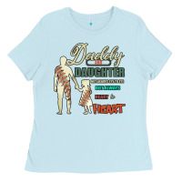 Baby Blue Daddy And Daughter Not Always Eye To Eye But Always Heart To Heart Ladies Tee - Bettercallsaul