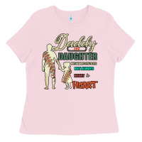 Bubblegum Pink Daddy And Daughter Not Always Eye To Eye But Always Heart To Heart Ladies Tee - Bettercallsaul