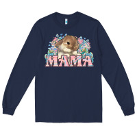 Navy Easter Bunny Mama  mother's day Long Sleeve Tee - HowdyJamesFarm