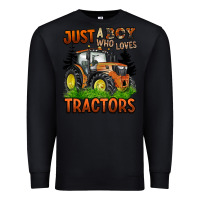 Black just a boy who loves tractors Premium Sweatshirt - BarkalooDesign