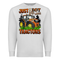 Dove Grey just a boy who loves tractors Premium Sweatshirt - BarkalooDesign