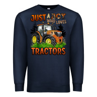 Navy just a boy who loves tractors Premium Sweatshirt - BarkalooDesign