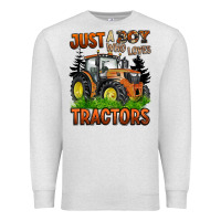 Oatmeal Heather just a boy who loves tractors Premium Sweatshirt - BarkalooDesign