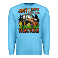 Ocean Blue just a boy who loves tractors Premium Sweatshirt - BarkalooDesign