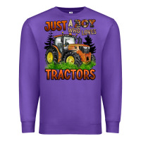 Purple just a boy who loves tractors Premium Sweatshirt - BarkalooDesign