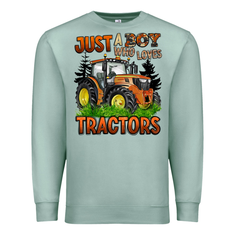 Just A Boy Who Loves Tractors Premium Sweatshirt by BarkalooDesign | Teevron
