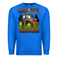 True Royal just a boy who loves tractors Premium Sweatshirt - BarkalooDesign