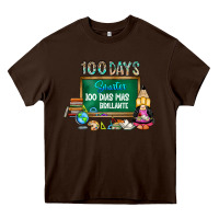 Chocolate Brown 100 days smarter 100 dias mas brillante Heavy Core Tee - SublimationCraftShop