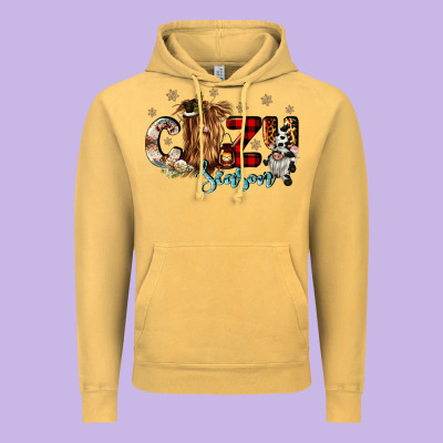 Cozy Season Vintage Hoodie Designed By Cowgirlartshop