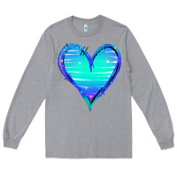 Heather Grey Mermaid Heart Long Sleeve Tee - Jasminsmagicworld
