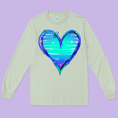 Mermaid Heart Long Sleeve Tee Designed By Jasminsmagicworld
