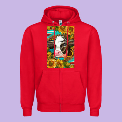 Cute Baby Calf Zipper Hoodie Designed By Lillyallendesigns