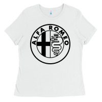 White alfa racing big Ladies Tee - PixelFlow