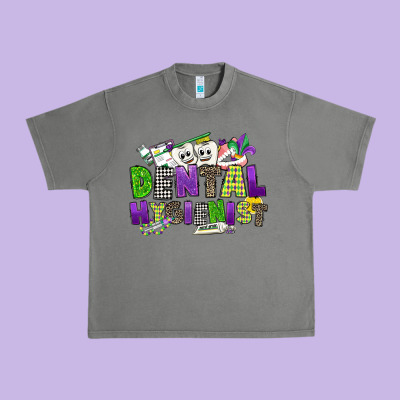 Dental Hygienest Mardi Gras Urban Heavy Tee Designed By Cowgirlartshop