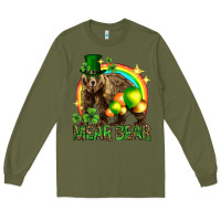 Army Green St. Patrick's Day mear bear Long Sleeve Tee - HowdyJamesFarm