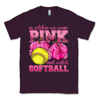 Plum In October We Wear Pink and Watch Softball Classic Tee - texasbilliewilder