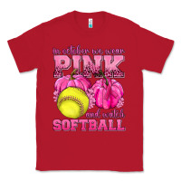 Red In October We Wear Pink and Watch Softball Classic Tee - texasbilliewilder