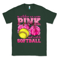 Sports Green In October We Wear Pink and Watch Softball Classic Tee - texasbilliewilder