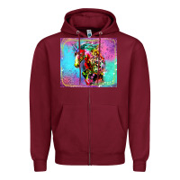 Burgundy Colorful Unicorn Horse Zipper Hoodie - LillyAllenDesigns