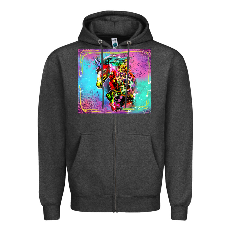 Colorful Unicorn Horse Zipper Hoodie by LillyAllenDesigns | Teevron