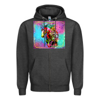 Charcoal Heather Colorful Unicorn Horse Zipper Hoodie - LillyAllenDesigns