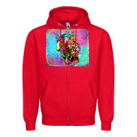 Red Colorful Unicorn Horse Zipper Hoodie - LillyAllenDesigns