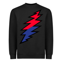 Black Lazy Lightning Bolt Heavyweight Sweatshirt - InspiraDesign