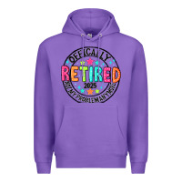 Purple Officially Retired 2025 not my problem anymore Premium Hoodie - CowhideDigitalArt