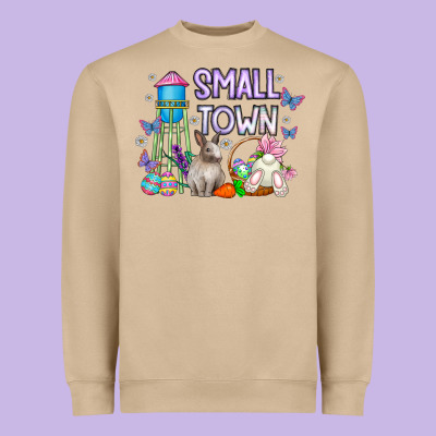 Small Town Easter Day Heavyweight Sweatshirt Designed By Cowhidedigitalart