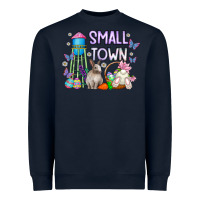 Navy Small Town Easter Day Heavyweight Sweatshirt - CowhideDigitalArt
