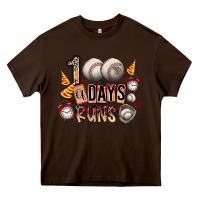 Chocolate Brown 100 of days runs Heavy Core Tee - SublimationCraftShop