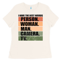 Person Woman Man Camera Tv Ladies Tee | Teevron