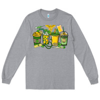 Heather Grey St. Patrick's Day Nurse coffee cups Long Sleeve Tee - HowdyJamesFarm
