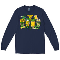 Navy St. Patrick's Day Nurse coffee cups Long Sleeve Tee - HowdyJamesFarm