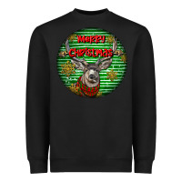 Black mule buck deer head christmas Heavyweight Sweatshirt - LillyAllenDesigns