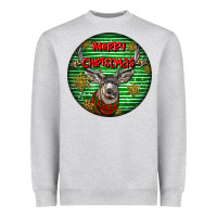 Heather Grey mule buck deer head christmas Heavyweight Sweatshirt - LillyAllenDesigns